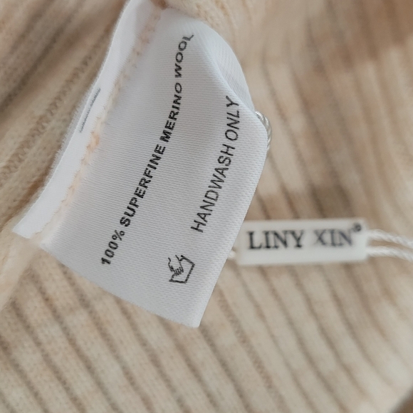 LINY XIN Women's Superfine Merino Wool Crew Neck Long Sleeve Sweater Size M - Picture 5 of 10